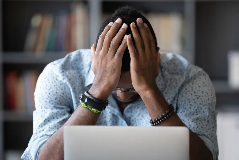 Stressed business owner